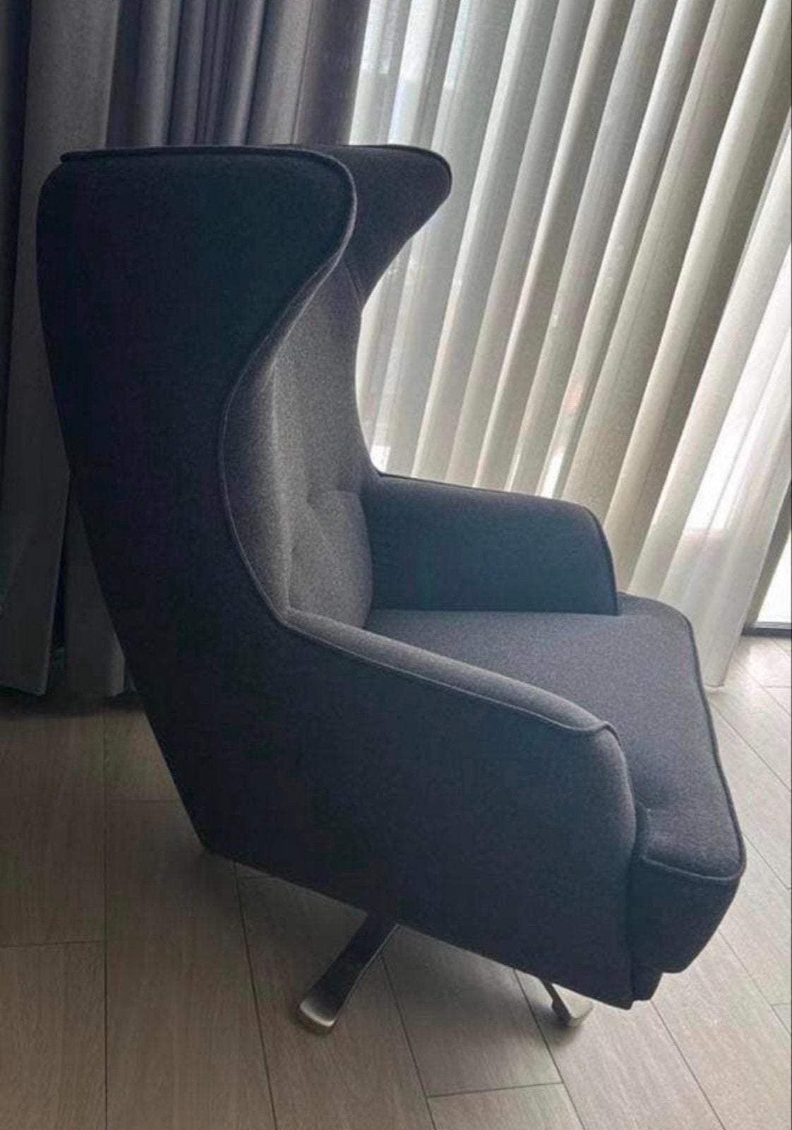 Comfortabele grijze fauteuil draaibare, Ophalen of Verzenden, Zo goed als nieuw, Stof, 75 tot 100 cm