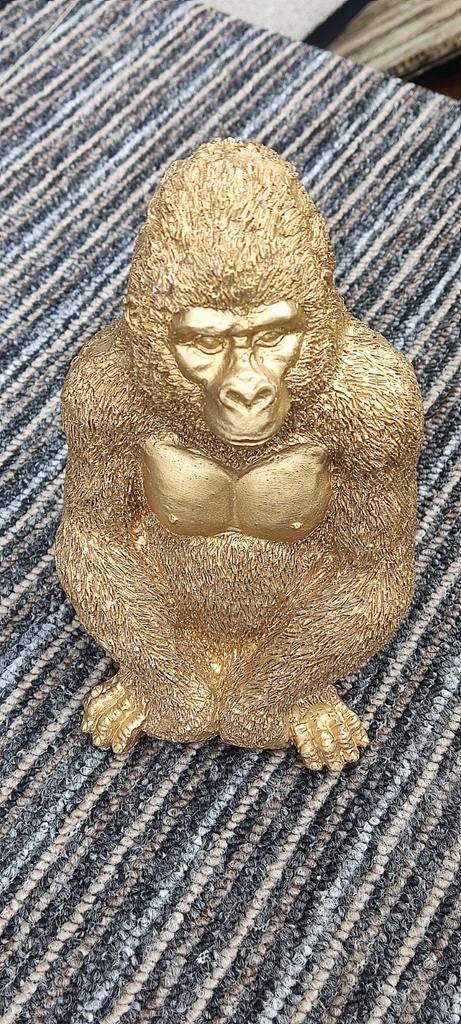 SuperLeuke Goudkleurige Gorilla Aapje, Verzamelen, Beelden en Beeldjes, Ophalen of Verzenden, Zo goed als nieuw, Dier