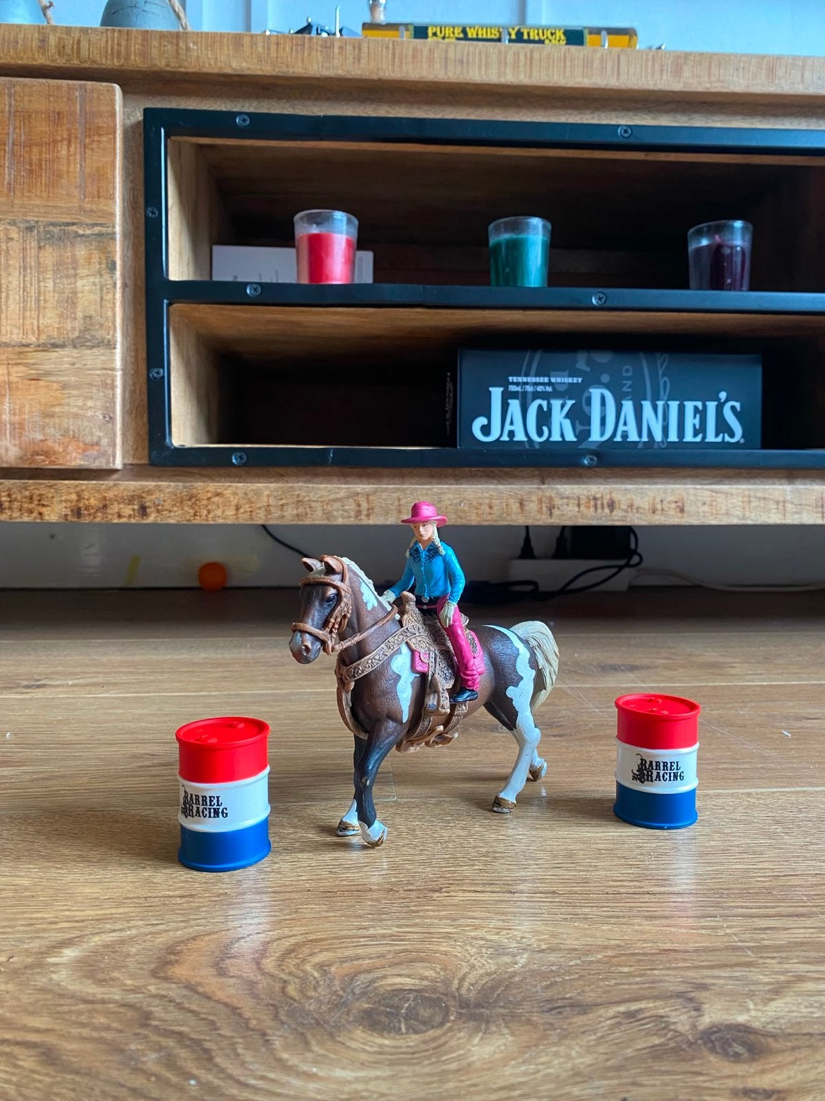 Schleich paard met ruiter, kalf en omheining, Ophalen, Gebruikt