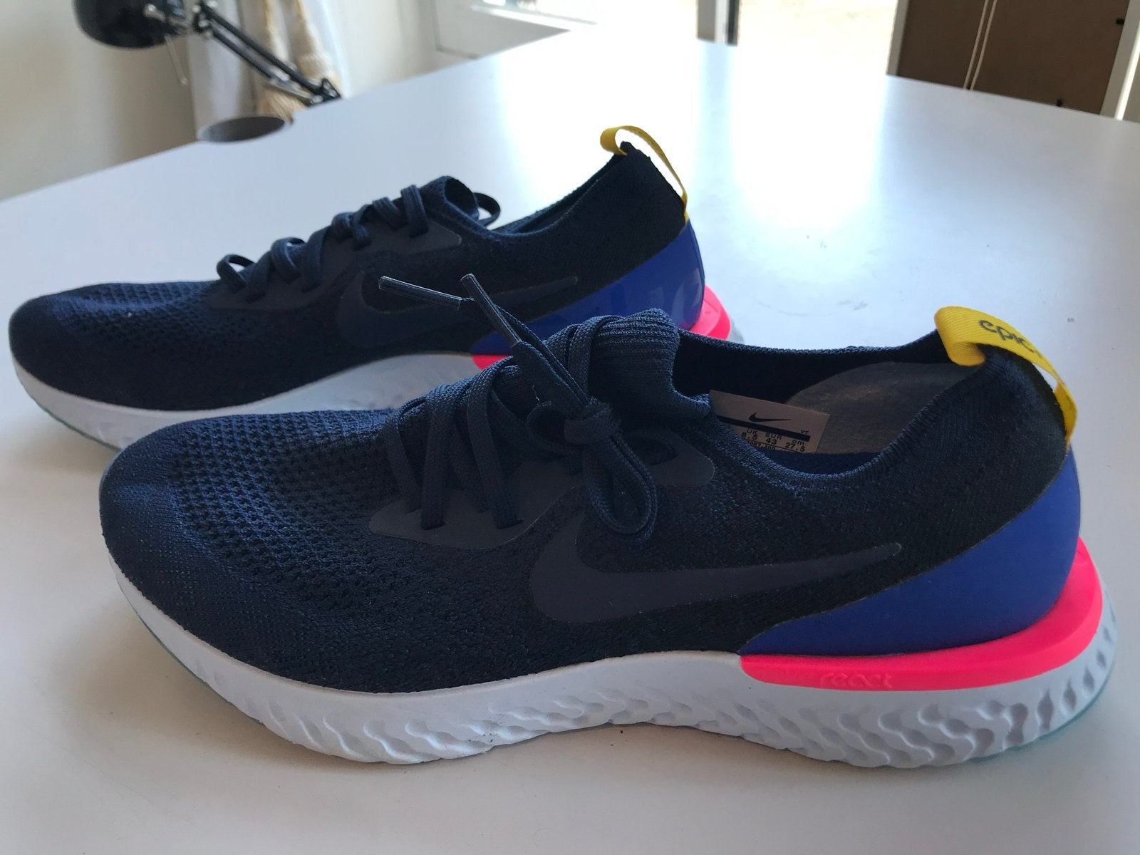 Nike Epic React Flyknit AQ0067-400 Maat 43 Navy Blue Pink, Colosseum 1 1213 NL Hilversum Nederland, Blauw, Mailto:serviceinfo.nl@nike.com