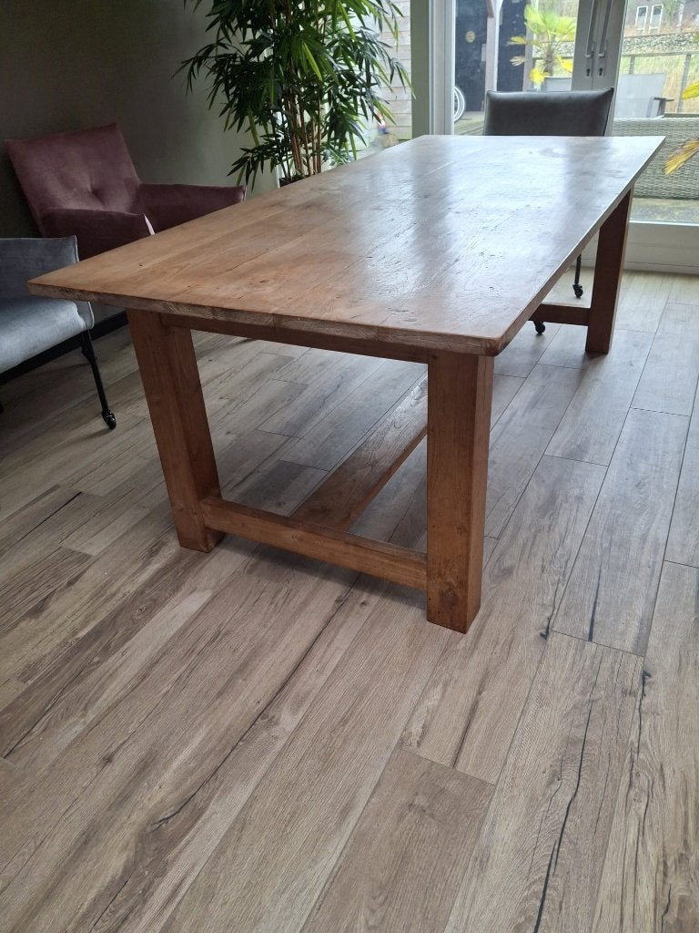 Eikenhoutel tafel, Ophalen, Gebruikt, 100 tot 150 cm, Eikenhout