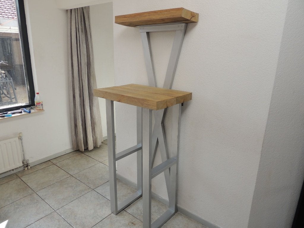 speciale hoge tafel  industrieel, Ophalen, 100 tot 150 cm, 50 tot 100 cm, Zo goed als nieuw