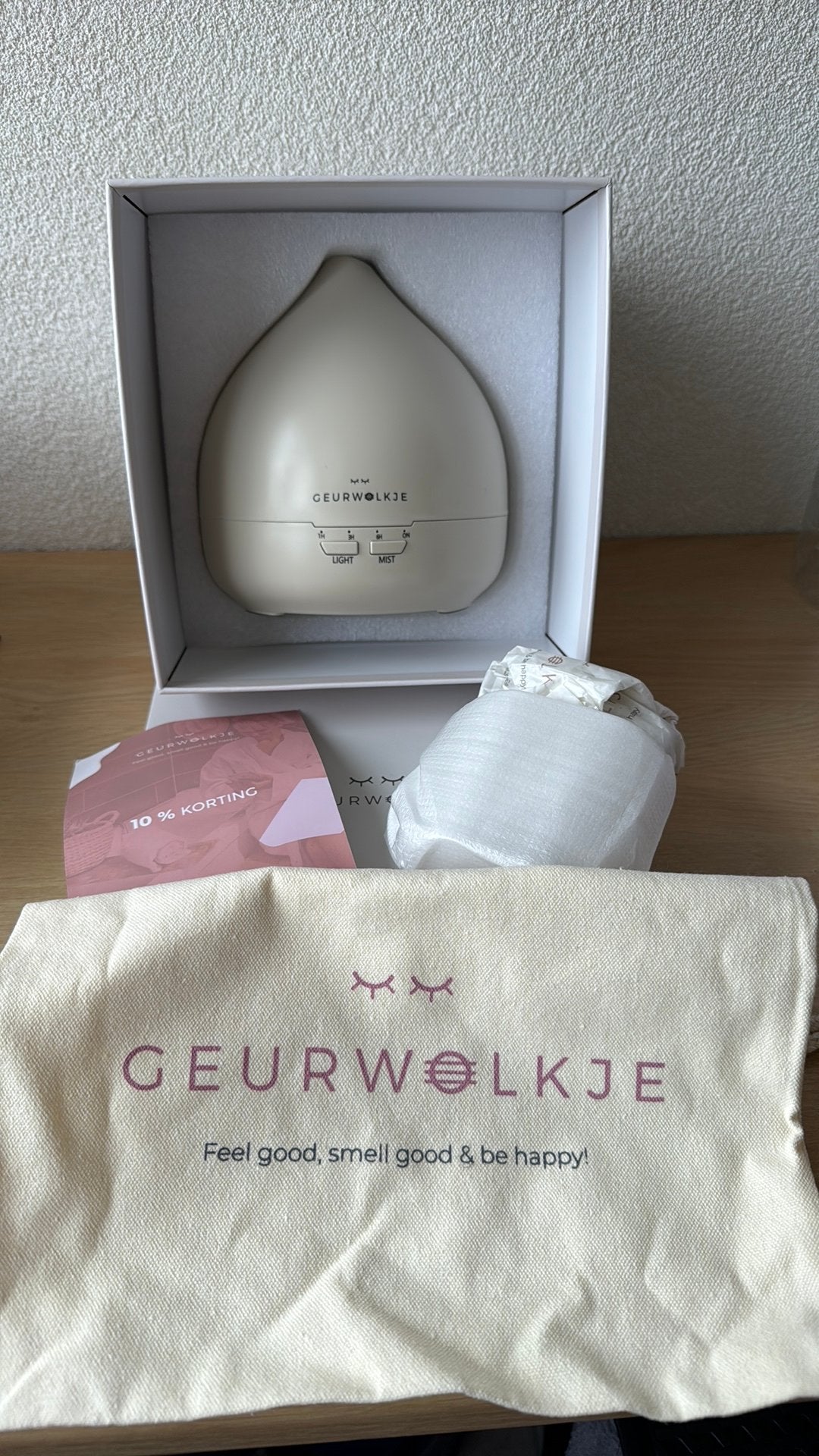 Geurwolkje aroma diffuser warm grey, Ophalen of Verzenden, Nieuw, Grijs, Kunststof
