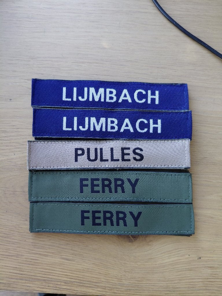 NAAMLINTJES DEFENSIE, Verzamelen, Militaria | Algemeen, Verzenden, Overige soorten, Overige gebieden, Embleem of Badge