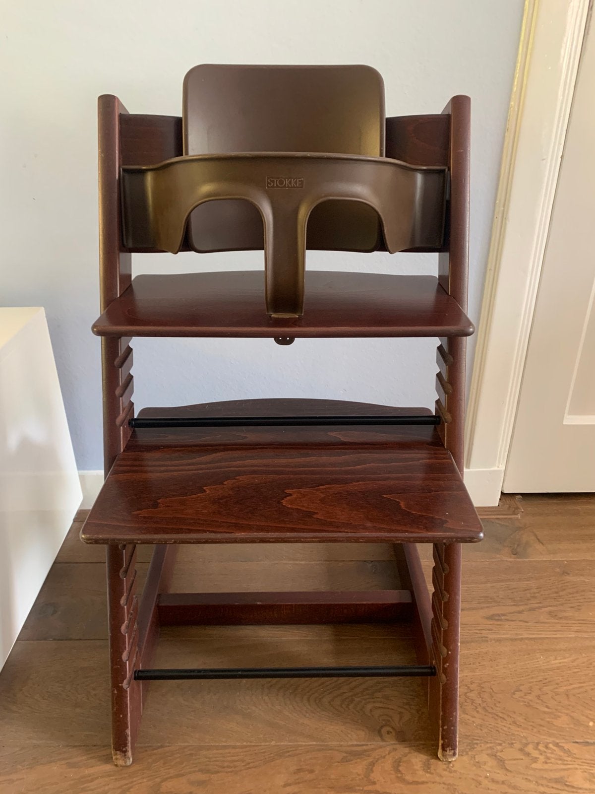 Tripp Trapp kinderstoel Stokke met stoelverkleiner, Ophalen, Gebruikt, Meegroeistoel, Stoelverkleiner