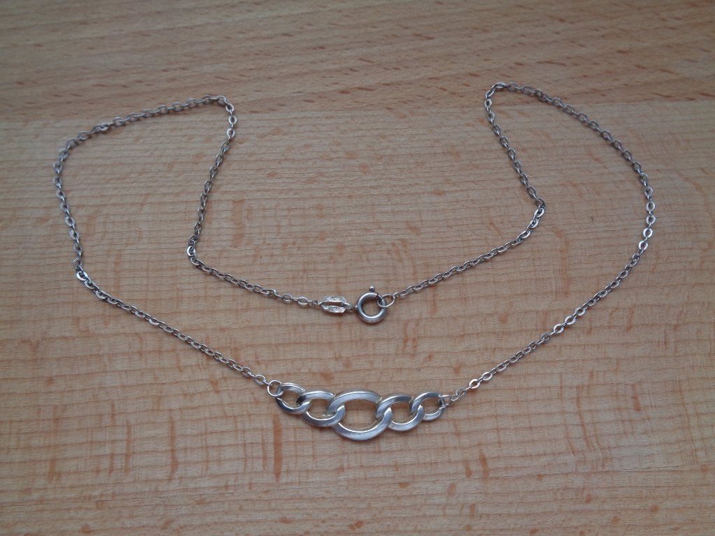 zilveren vintage ketting met gourmet hanger [669], Verzenden, Zo goed als nieuw, Zilver, Zilver
