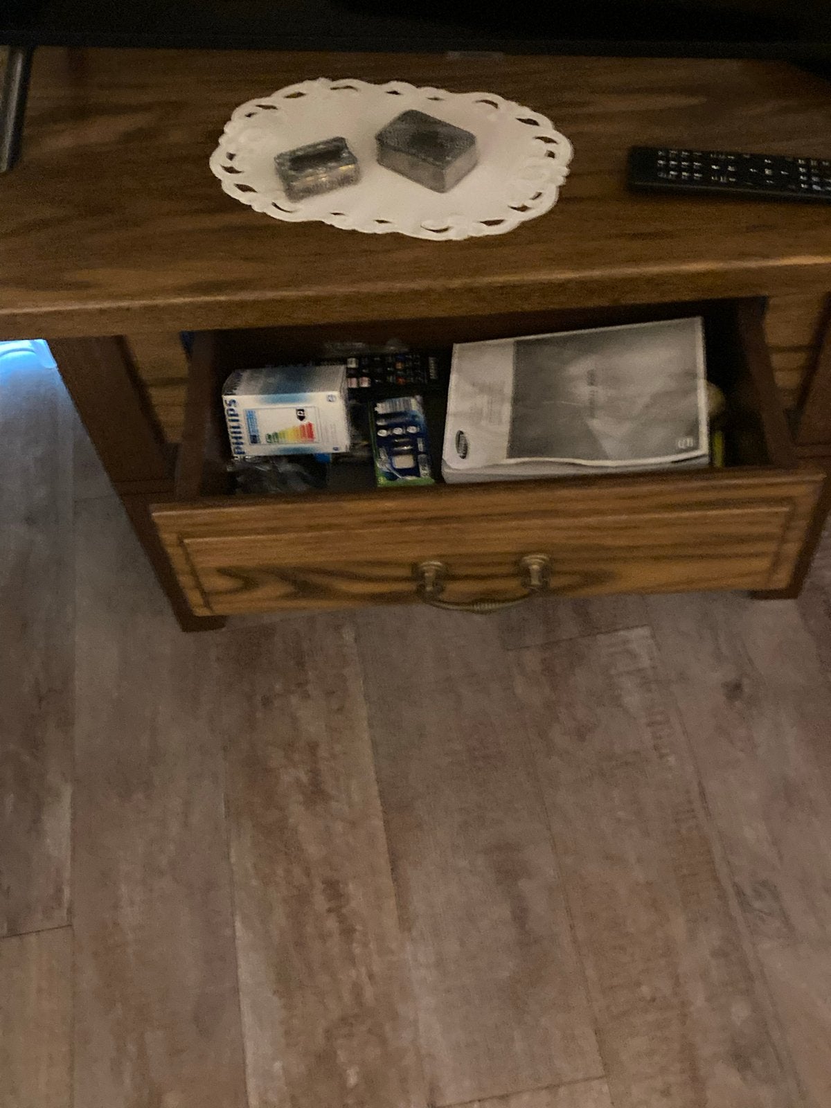 Eiken TV meubel met 1 lade - 90x40xh55 cm, Huis en Inrichting, Kasten | Televisiemeubels, Ophalen, Gebruikt, Eikenhout, 50 tot 100 cm