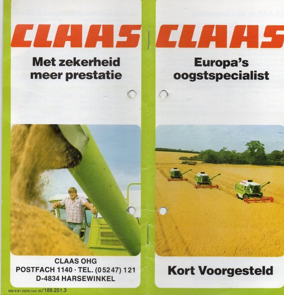 programma Claas kort voorgesteld, Ophalen of Verzenden, Zo goed als nieuw