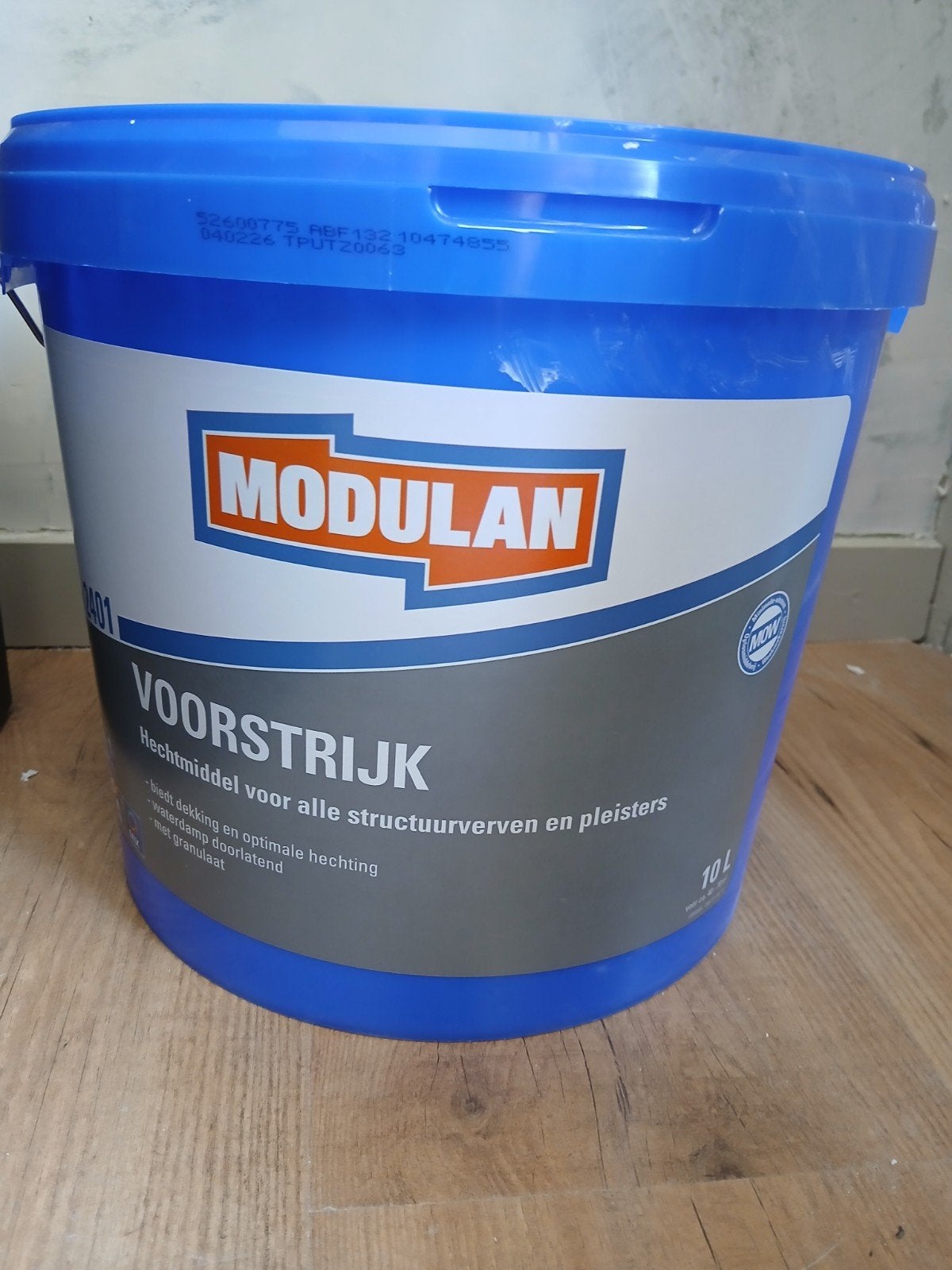 Modulan Voorstrijk - 10 liter (licht gebruikt), Doe-het-zelf en Verbouw, Verf, Beits en Lak, 10 tot 15 liter, Ophalen of Verzenden