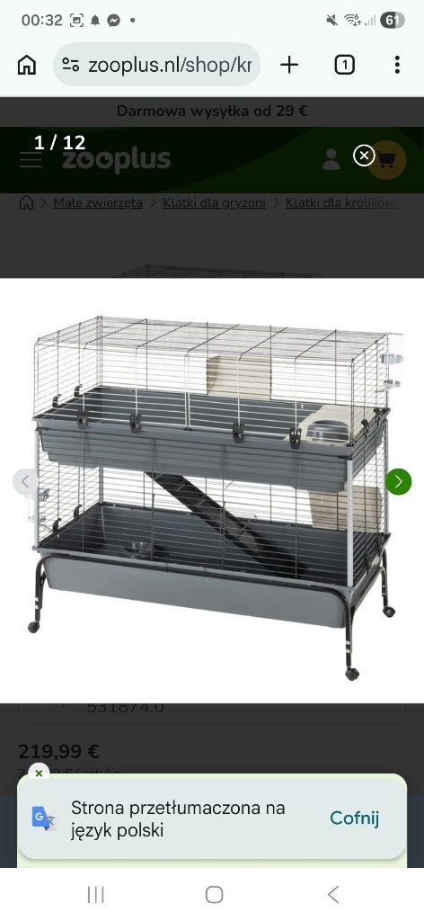 een kooi met twee verdiepingen voor een konijn, Minder dan 60 cm, Kooi, Ophalen of Verzenden, Zo goed als nieuw