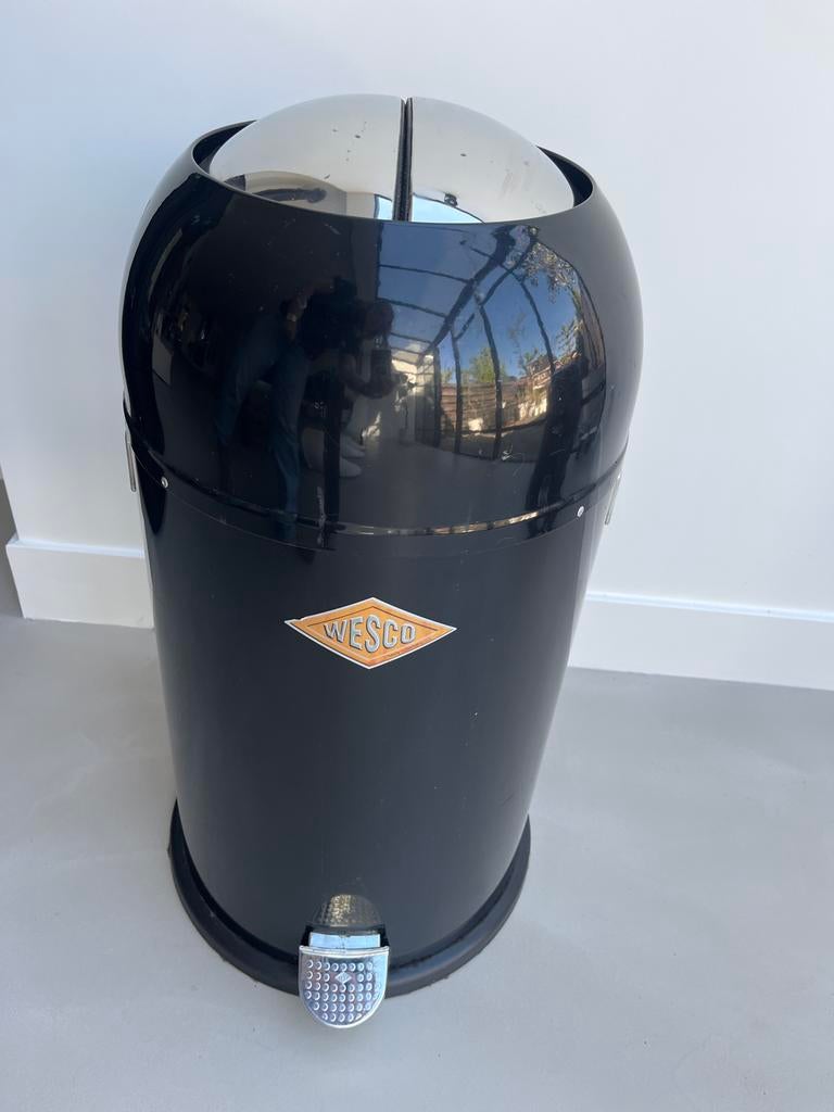 Wesco Prullenbak Zwart 38 Liter met Pedaal, Ophalen, Gebruikt, Met pedaal, 50 tot 75 cm