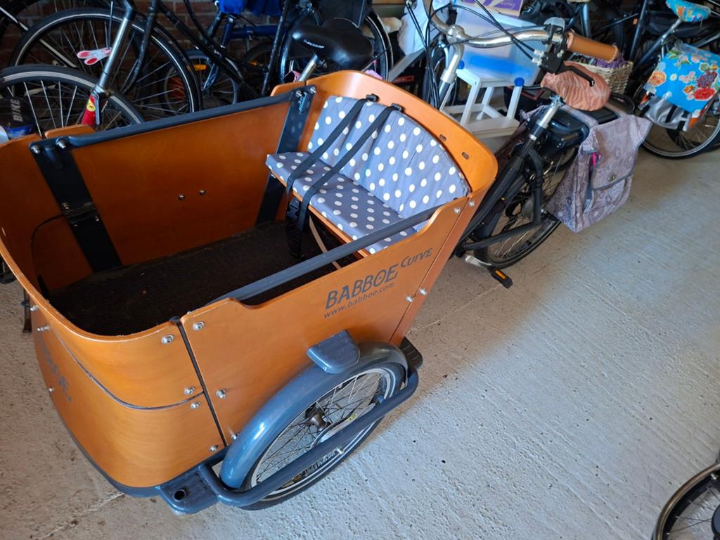 Babboe  Curve  E bakfiets Regentent en zonnehoes, Fietsen en Brommers, Fietsen | Bakfietsen, 3 kinderen, Huif, Ophalen of Verzenden