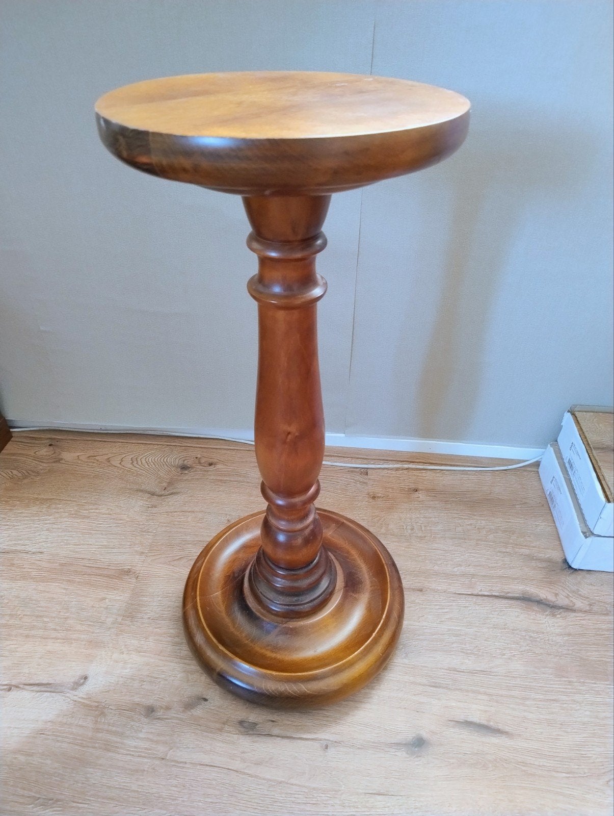 Houten Plantentafel / Bijzettafel - Rond, Huis en Inrichting, Tafels | Bijzettafels, Ophalen, Minder dan 55 cm, Gebruikt, Rond