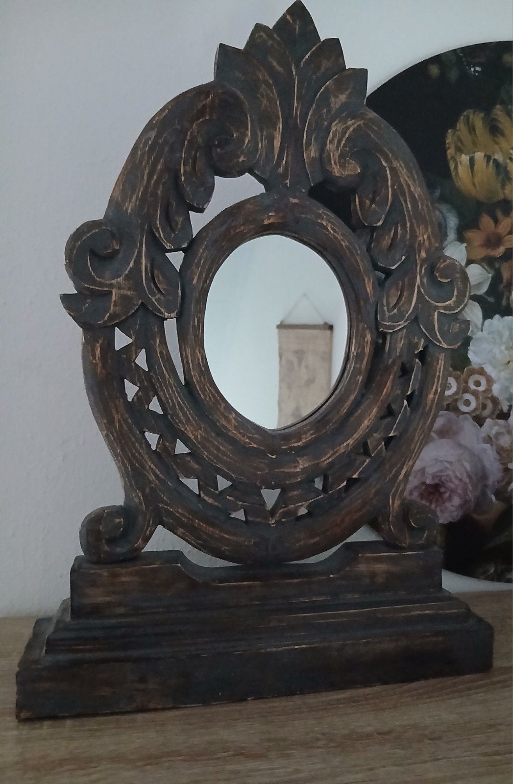 Ossenoog spiegel sober/landelijk, Ophalen of Verzenden, Ovaal, Minder dan 50 cm, Minder dan 100 cm
