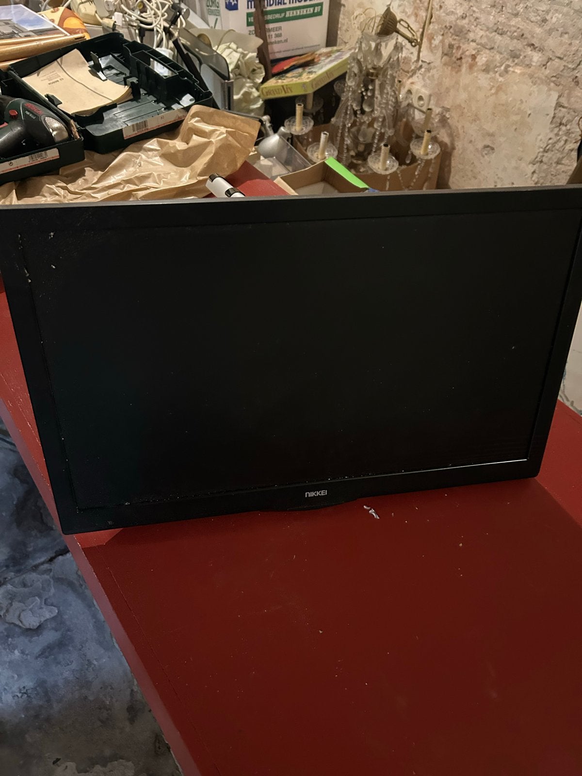 Nikkei NLD22MBK TV met muurbeugel en afstandsbediening, 50 Hz, 40 tot 60 cm, Ophalen, Overige merken