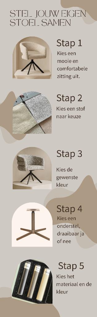 eetkamerstoel stel zelf samen, Huis en Inrichting, Stoelen, Nieuw, Vijf, Zes of meer stoelen, Stof, Ophalen of Verzenden