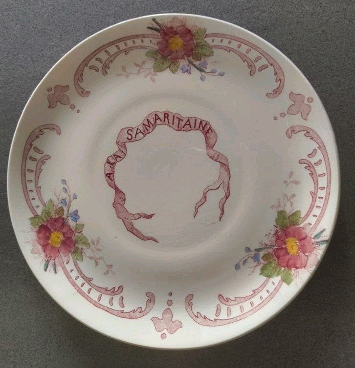 Zeldzaam Frans antiek faience promotiebord La Samaritaine, Ophalen of Verzenden