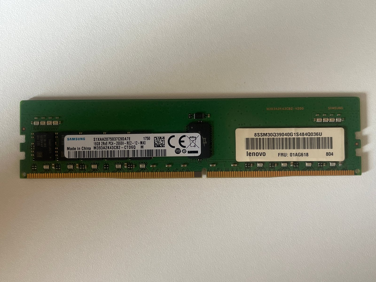 Samsung 16GB DDR4 RAM Geheugenmodule voor Desktop/Laptop, Computers en Software, RAM geheugen, Ophalen, Server, DDR4, Zo goed als nieuw