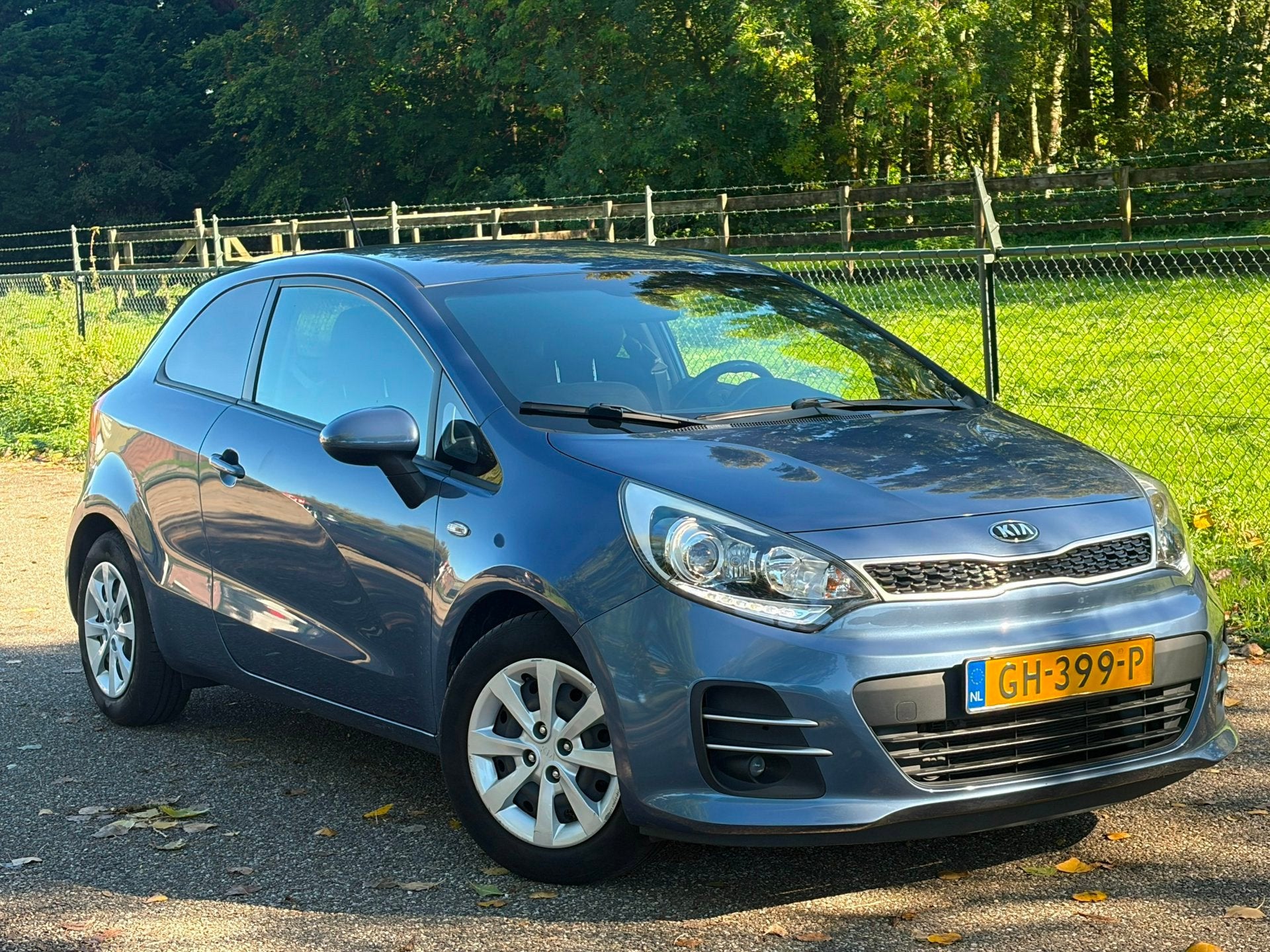 Kia Rio 1.2 CVVT DynamicLine /NAP/Navi/Camera/, Auto's, 450 kg, Euro 6, 4 cilinders, Blauw