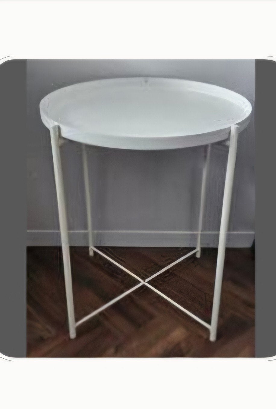 GLADOM bijzettafel, wit, 45x53 cm, Minder dan 55 cm, Modern, Scandinavisch, Metaal of Aluminium, Rond