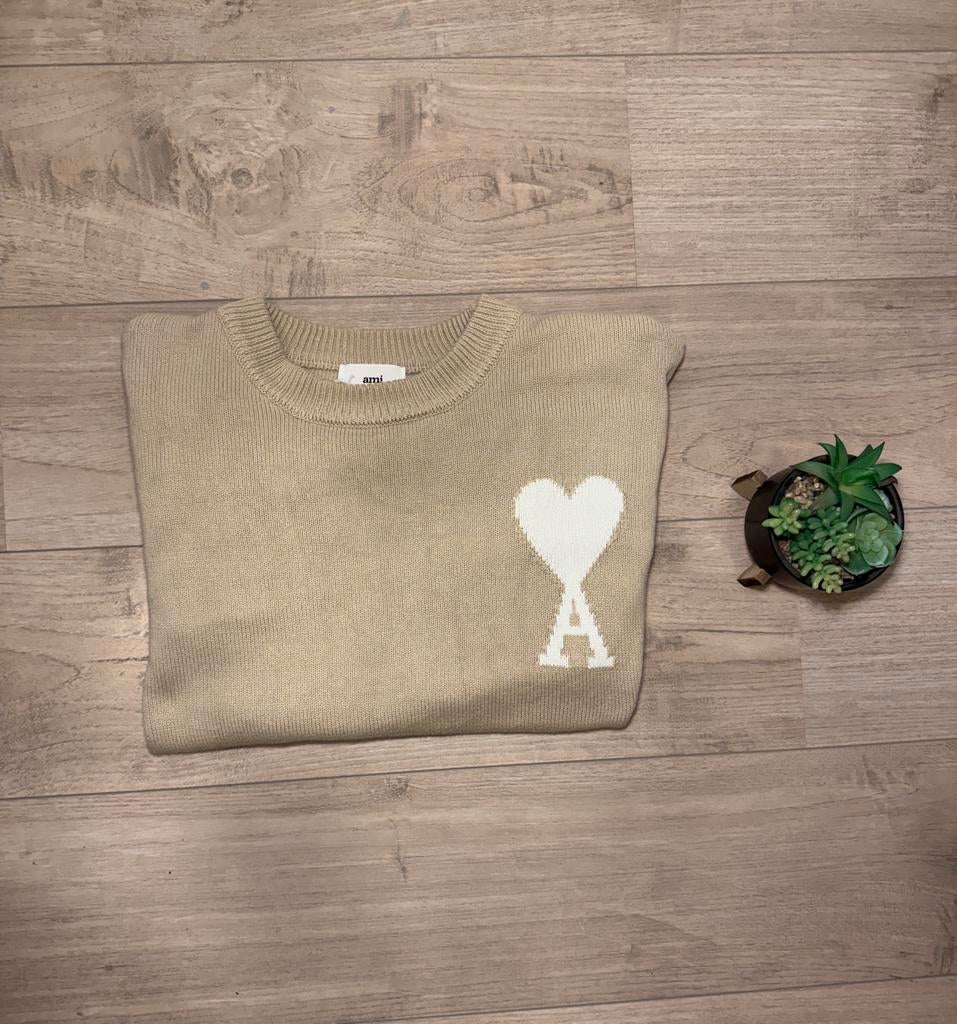 Ami Paris Knit Sweater M, Kleding | Heren, Truien en Vesten, Ophalen of Verzenden, Zo goed als nieuw, Maat 48/50 (M), Beige