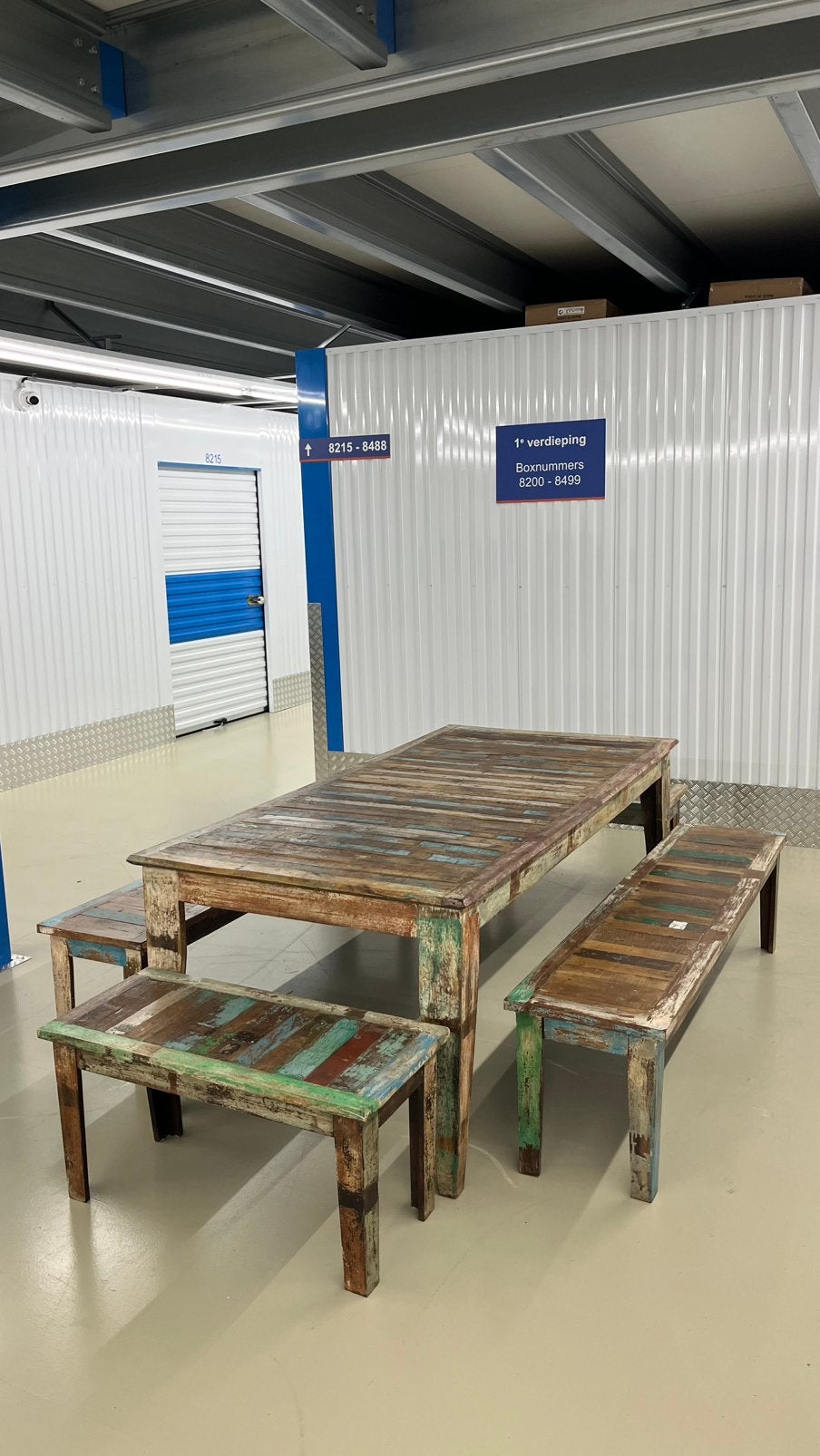 Prachtige tafel met banken., Ophalen, 200 cm of meer, 50 tot 100 cm, Zo goed als nieuw
