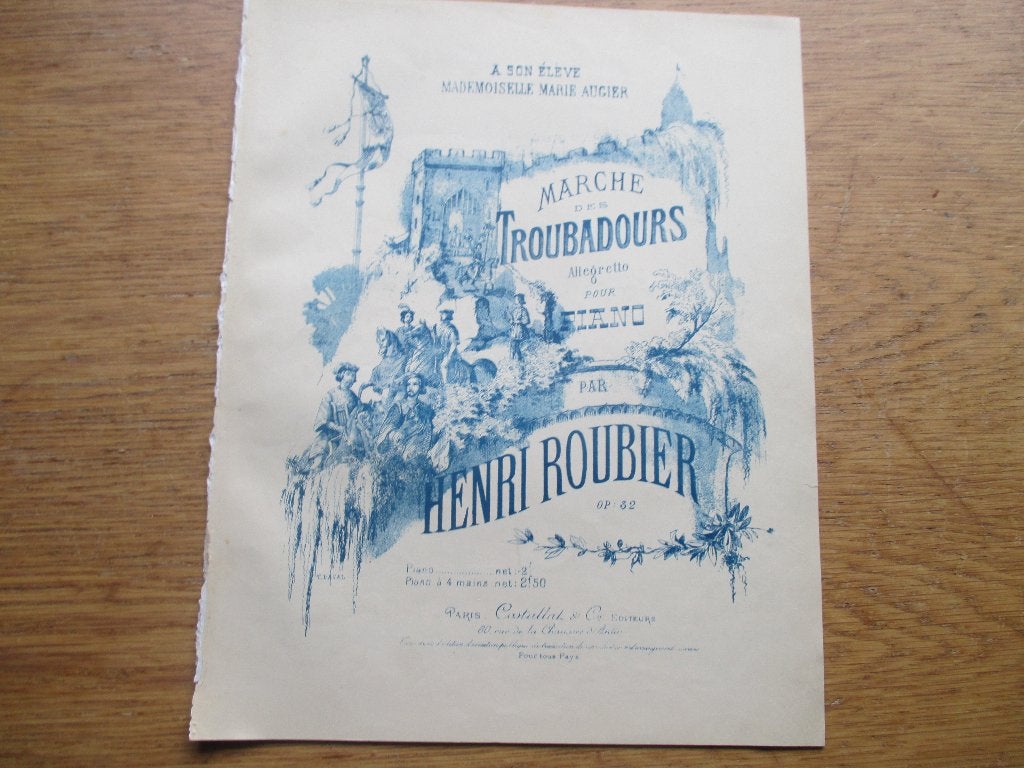 Henri roubier -marsche des troubadours - voor piano, Gebruikt, Klassiek, Ophalen of Verzenden, Artiest of Componist