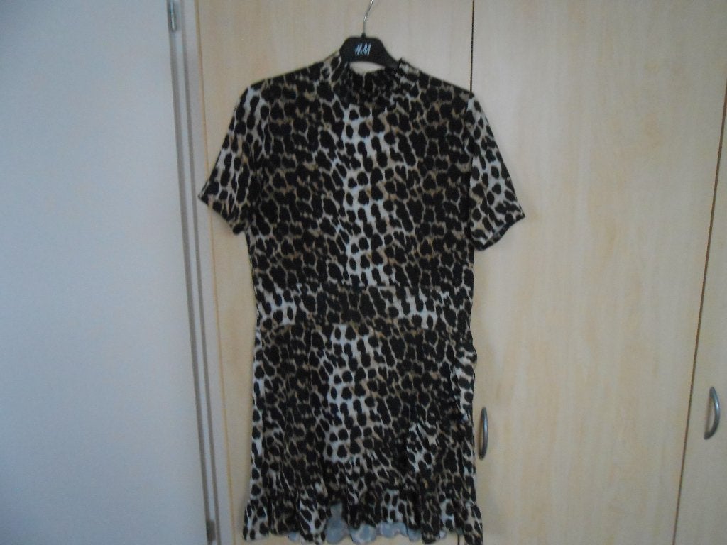 Leuke panter print jurk maat S van Seven Sisters, Bruin, Seven Sisters, Ophalen of Verzenden, Zo goed als nieuw