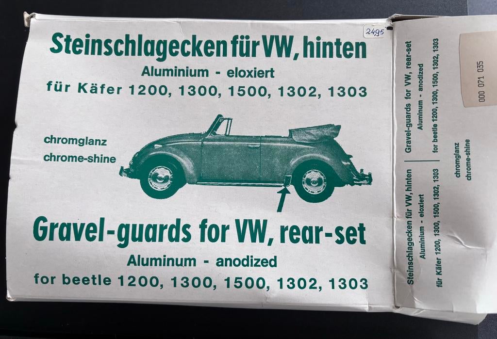 Steenslagkappen VW Kever 1200-1300-1500-1302-1303, Volkswagen, Nieuw, Ophalen of Verzenden, Spatbord