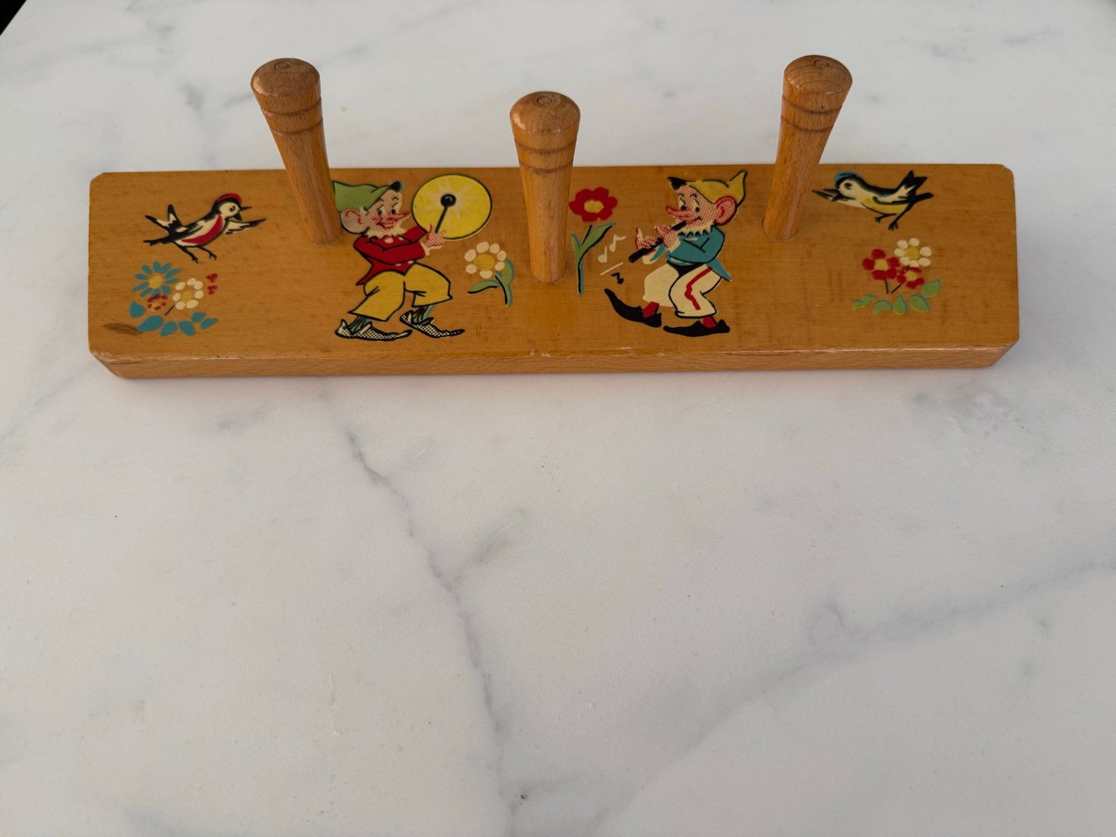 Vintage Kinderkapstok Kabouter jaren '60 Hout, Gebruikt, Verzenden, Minder dan 100 cm, Kinderkapstok