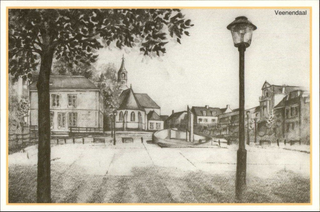 Veenendaal. - Tekening Otto de Bruijne., Ophalen, 1960 tot 1980, Ongelopen, Gelderland