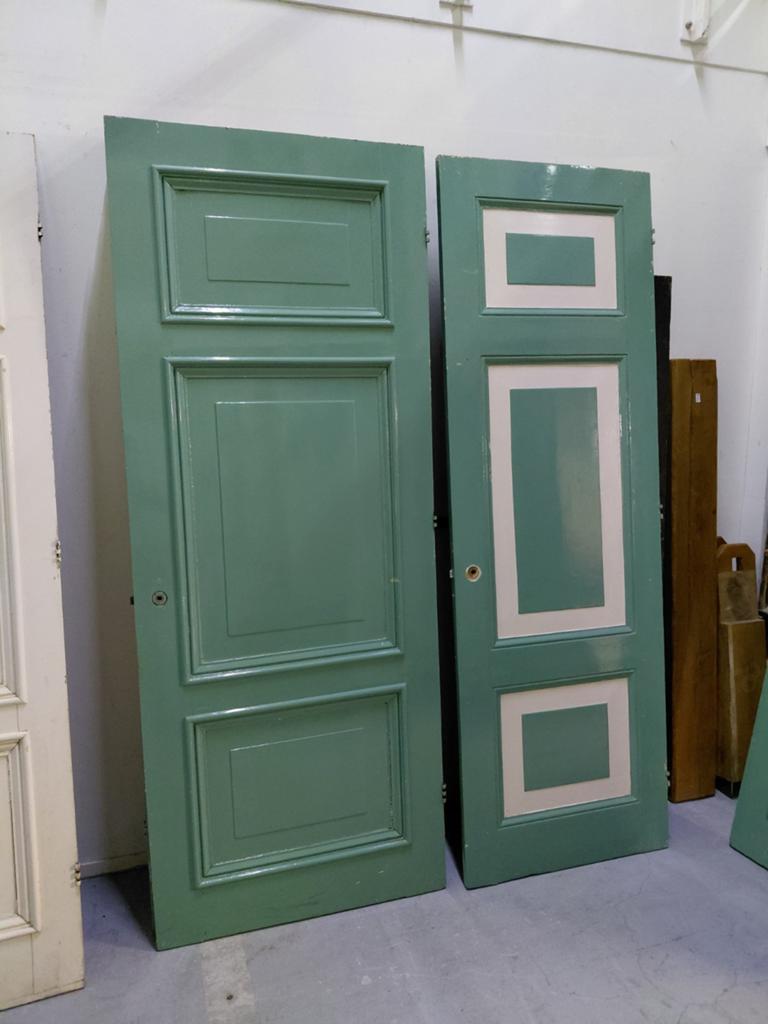 8 massieve grenen paneeldeuren uit 1850 uit 1 huis, Ophalen, Gebruikt, 80 tot 100 cm, 215 cm of meer