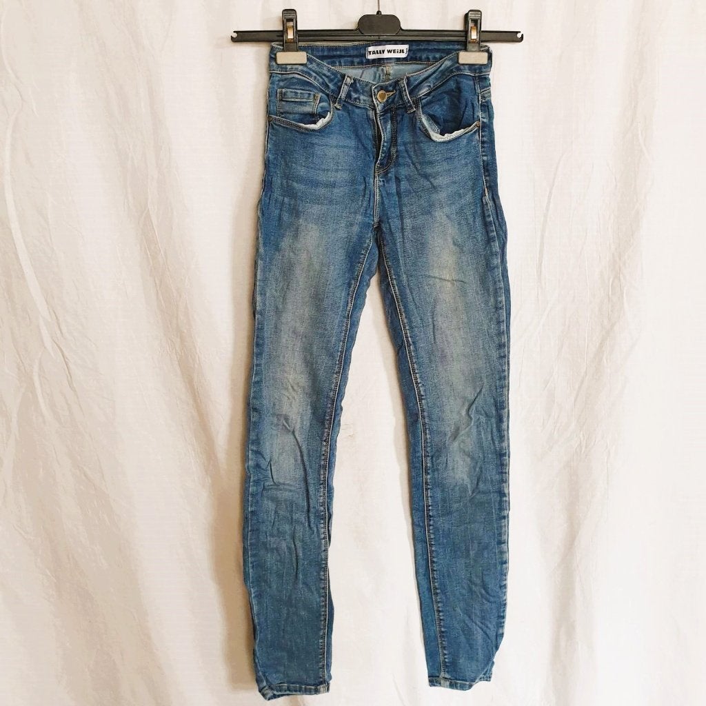 Stretch spijkerbroek mt 34 merk Tally Weijl, Blauw, ., Ophalen of Verzenden, Zo goed als nieuw