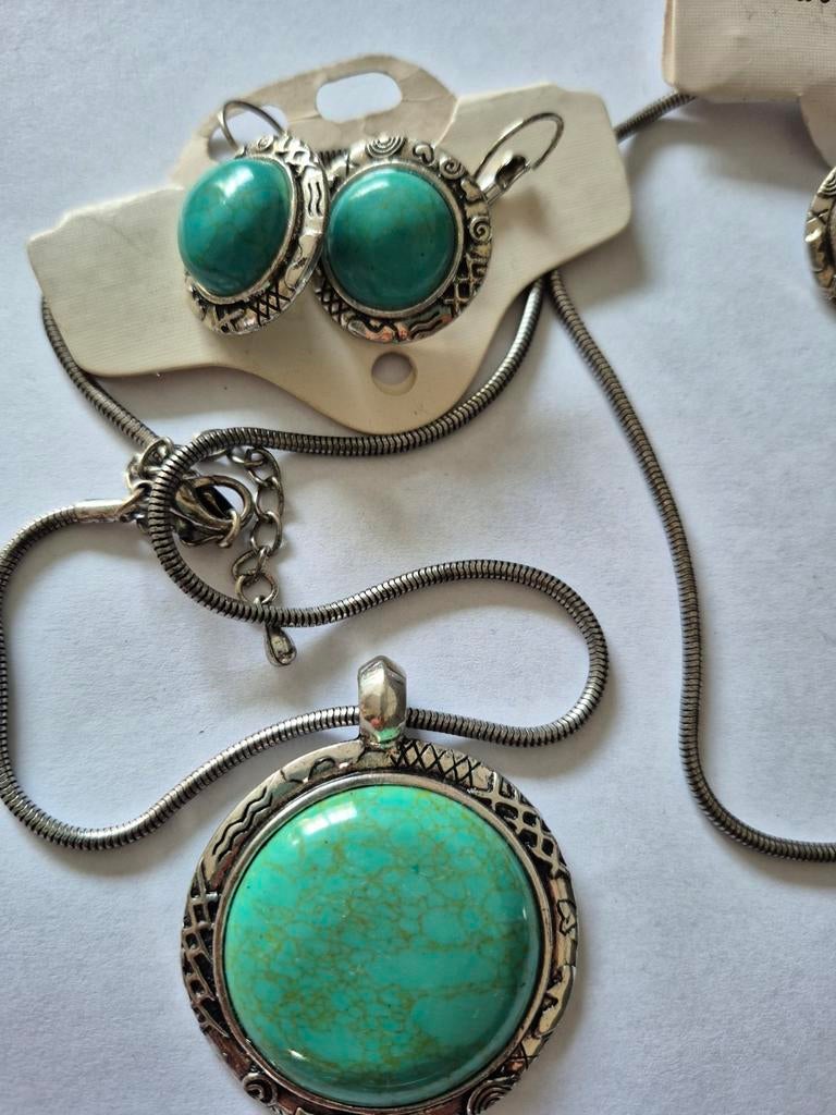 Sieradenset met turquoise stenen, Ophalen of Verzenden