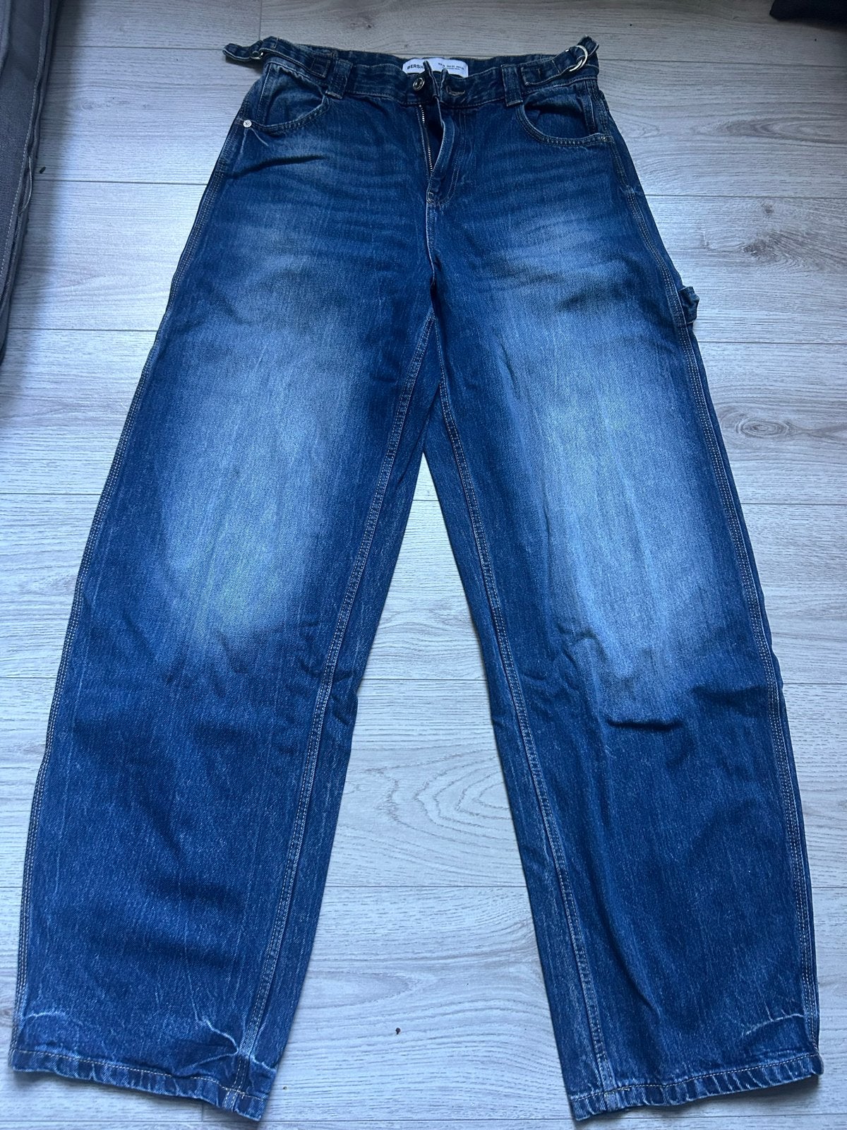 Bershka  Balloon Wide Leg Jeans - Maat 38, Kleding | Dames, Ophalen of Verzenden, Zo goed als nieuw, Blauw, W30 - W32 (confectie 38/40)