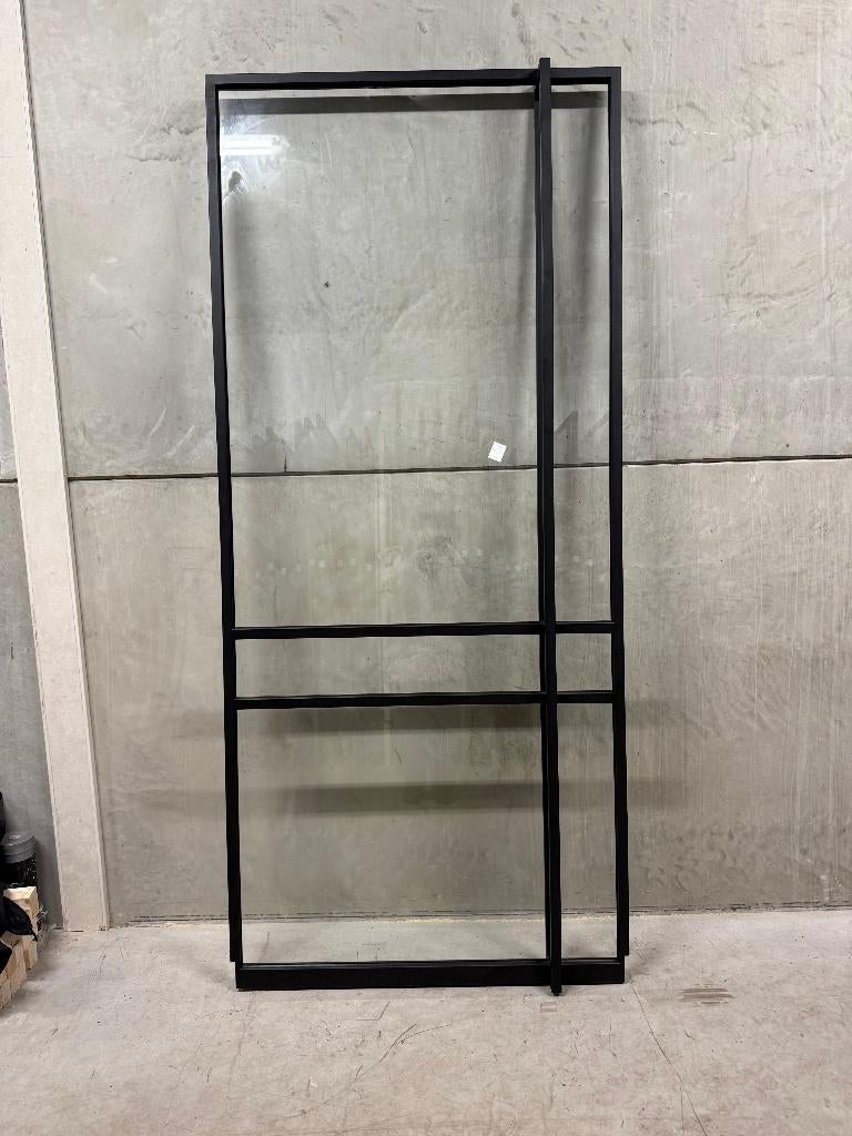 Luxe stalen taatsdeur zwart met softclose | 2702x1203 | 93, Ophalen, Binnendeur, Nieuw, Glas
