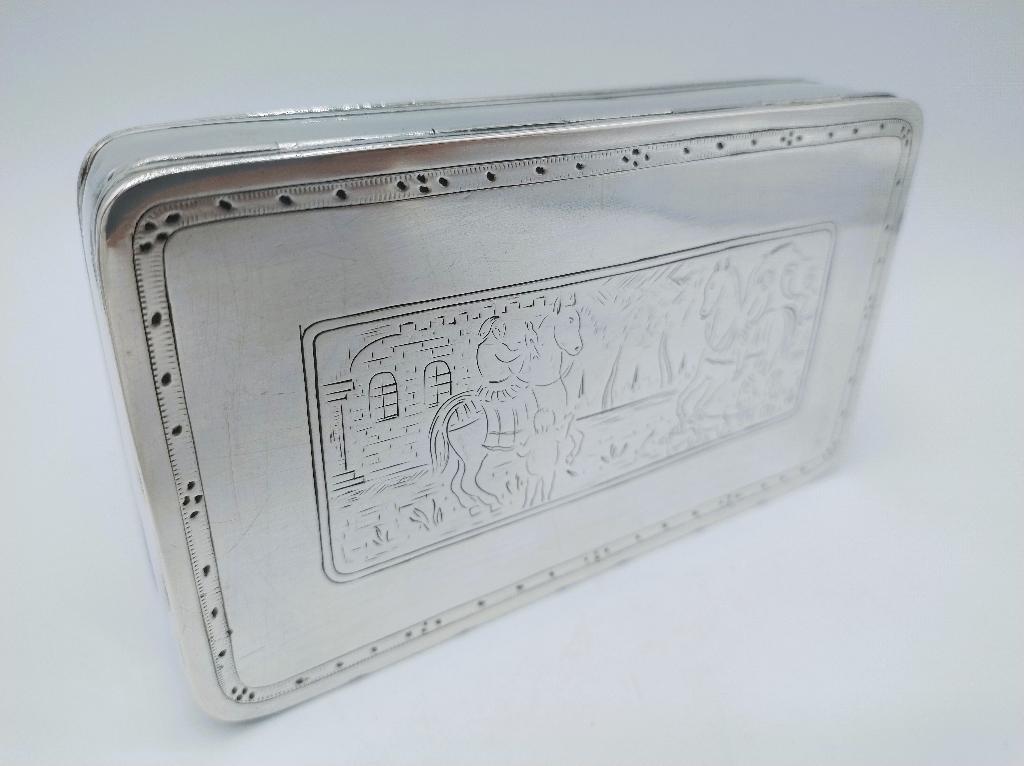 Zilveren tabaksdoos, J.W. van Eijssen, Amsterdam, 1801, Antiek en Kunst, Verzenden, Zilver