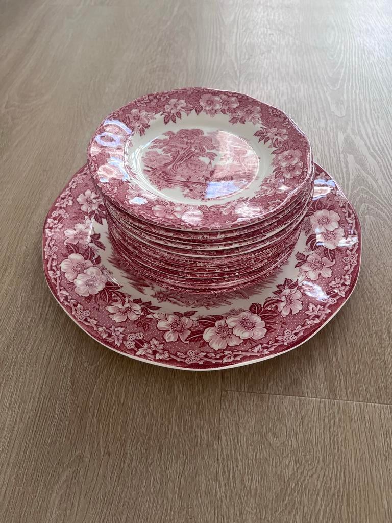 Enoch wedgwood woodland servies, Huis en Inrichting, Keuken | Servies, Ophalen, Keramiek, Zo goed als nieuw, Bord(en)
