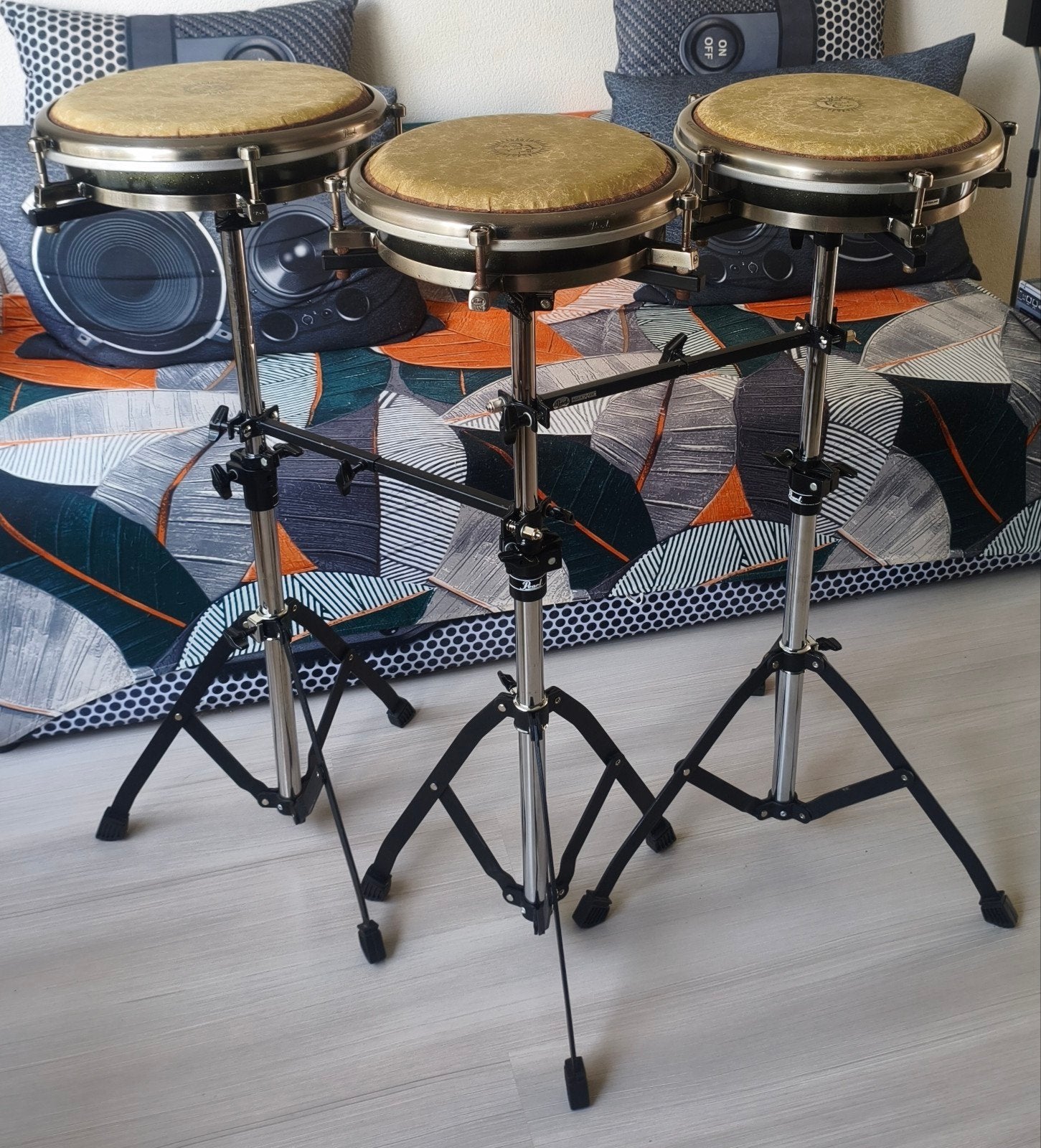 Pearl Travel Conga Full Set (11", 11.75", 12.5",stands,bags), Ophalen of Verzenden, Gebruikt, Pearl