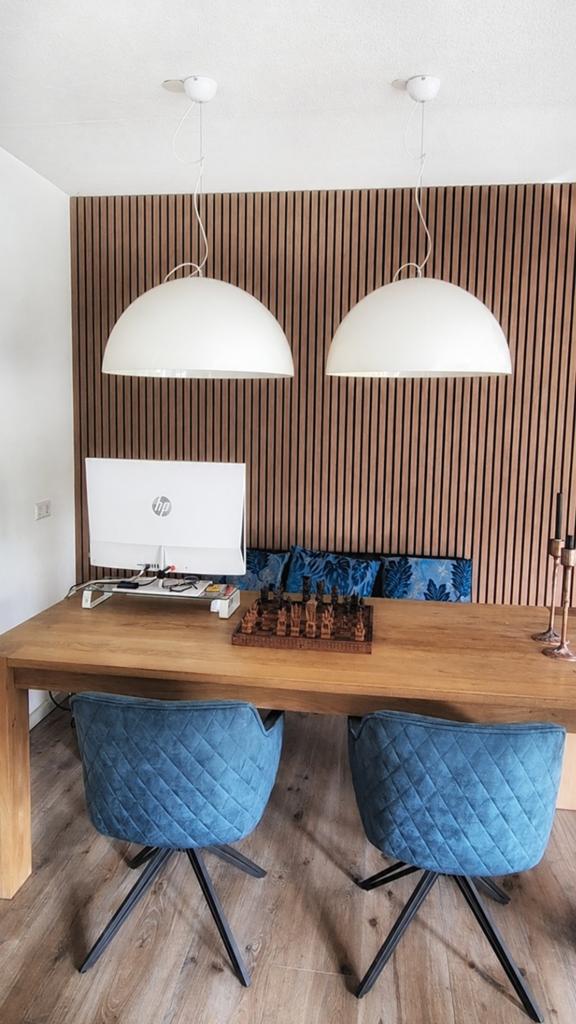 2 metalen hanglampen wit Ø70 cm, Ophalen, Gebruikt, Metaal