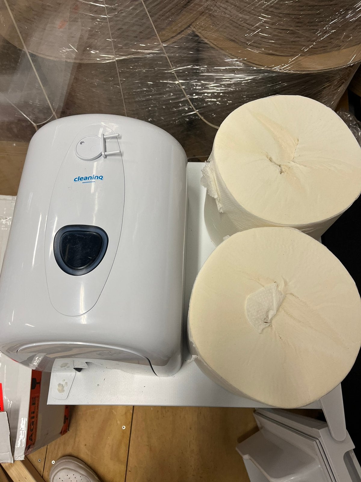 Papier dispenser incl 2 rollen papier, Diversen, Papierwaren, Ophalen of Verzenden, Nieuw