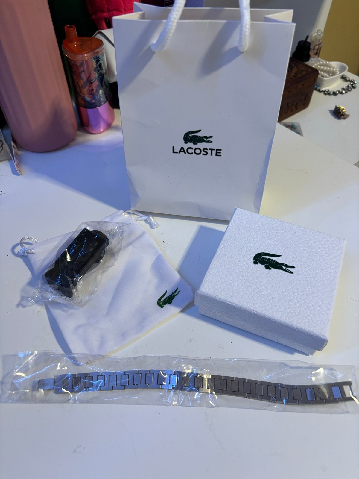 Lacoste armband - Nieuw in verpakking, Sieraden, Tassen en Uiterlijk, Armbanden, Ophalen of Verzenden, Nieuw, Zilver, Staal