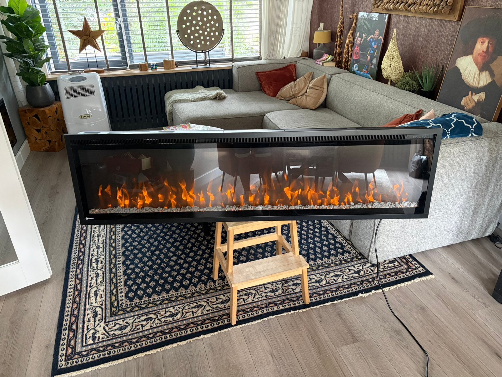 Aflamo Royal Paris - 165cm - elektrische inbouwhaard, Huis en Inrichting, Ophalen, Zo goed als nieuw, Inbouwhaard, Elektrische haard
