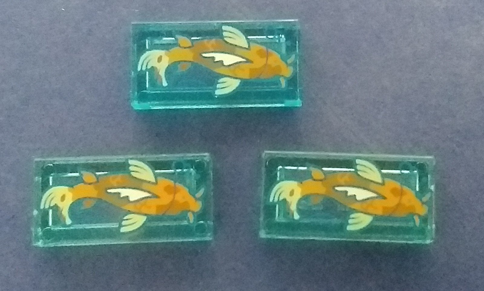 Set van 3 NIEUWE lego KOI KARPER tegels tiles kohaku vissen, City, Lego, Nieuw, Ophalen of Verzenden