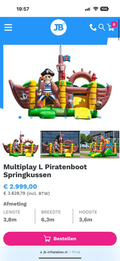 Partij springkussens (7stuks) met toebehoren, Ophalen of Verzenden, Zo goed als nieuw
