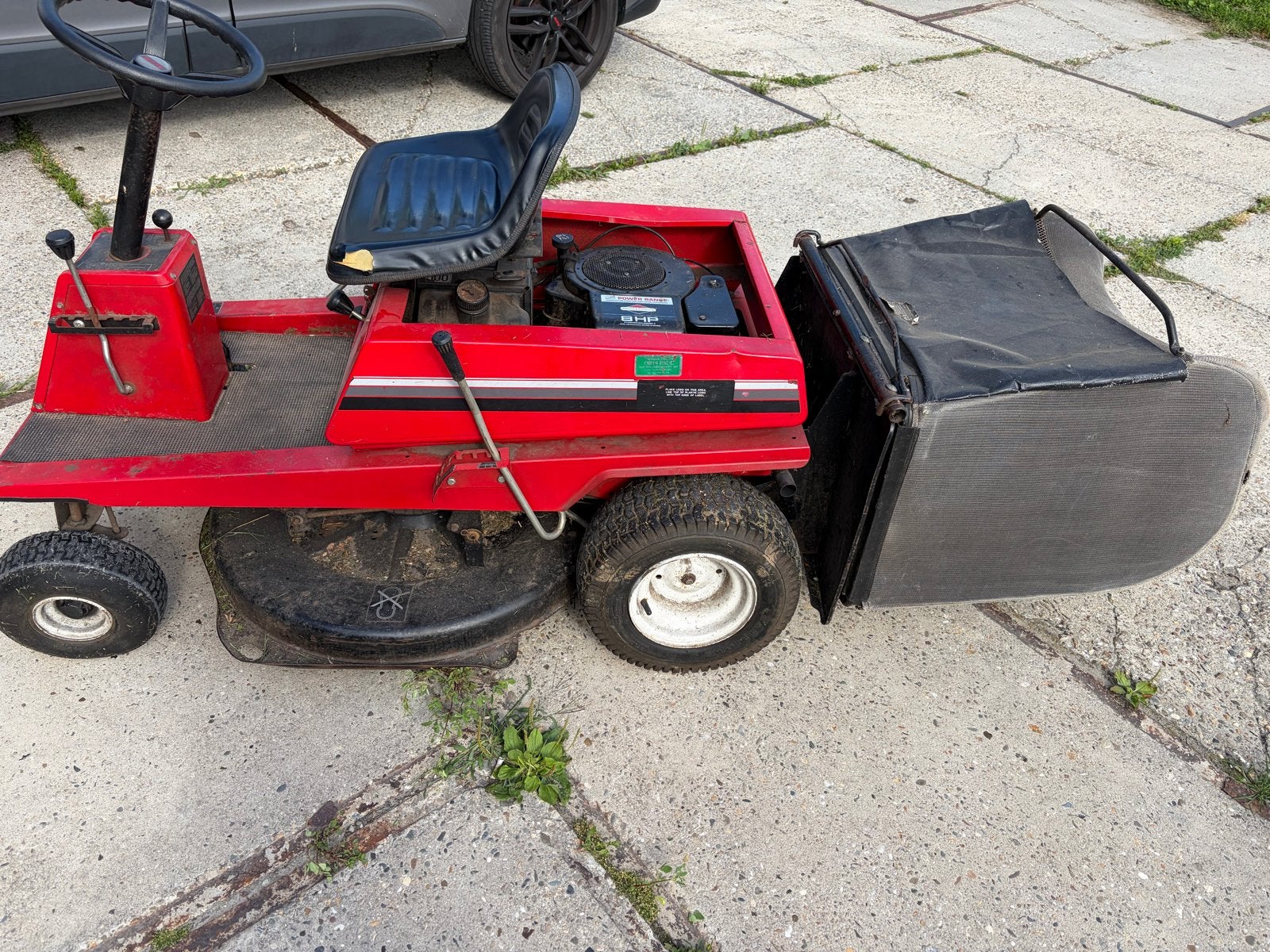 MTD Zitmaaier 8PK Briggs & Stratton met Opvangbak, Tuin en Terras, Grasmaaiers, Ophalen, Cirkelmaaier, Gebruikt, Opvangbak