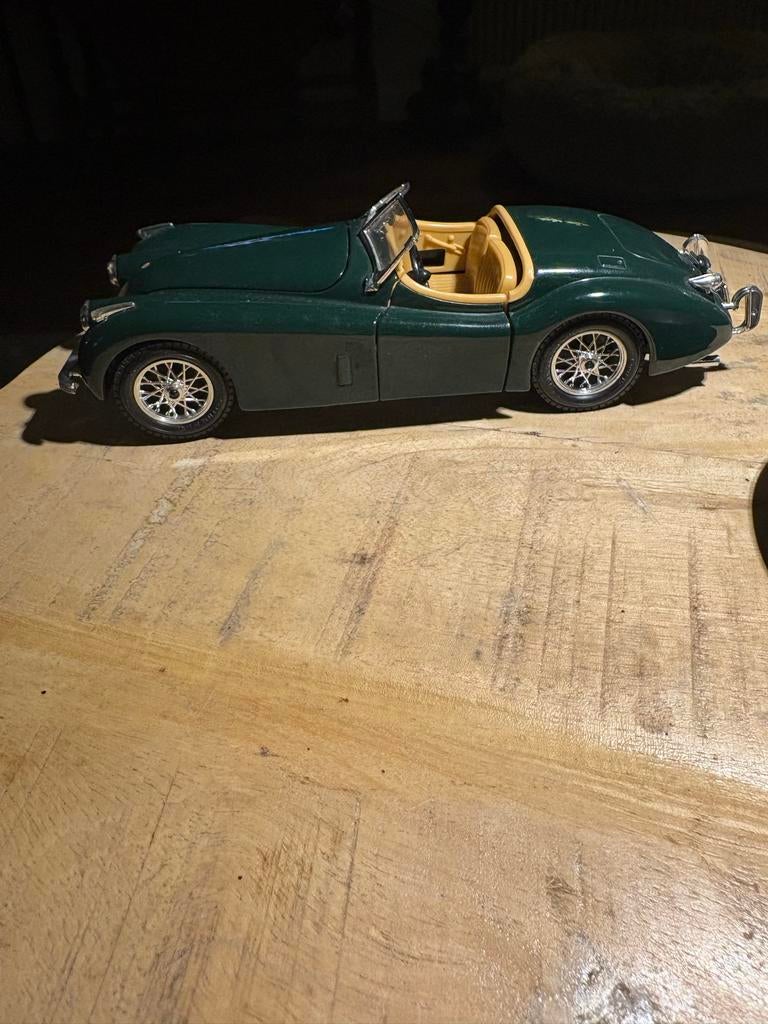 Groene jaquar XK 120 met openende deuren en motorkap, Ophalen of Verzenden, Gebruikt, Auto, Dinky Toys