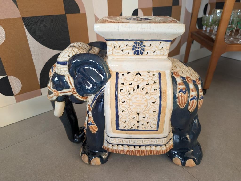 Vintage Keramiek Bijzettafel Olifant - Uniek Design, Ophalen