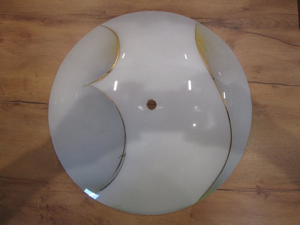 Plafonnière schaal melkglas 48 cm, Huis en Inrichting, Lampen | Lampenkappen, Ophalen of Verzenden, Zo goed als nieuw, Plafondlamp