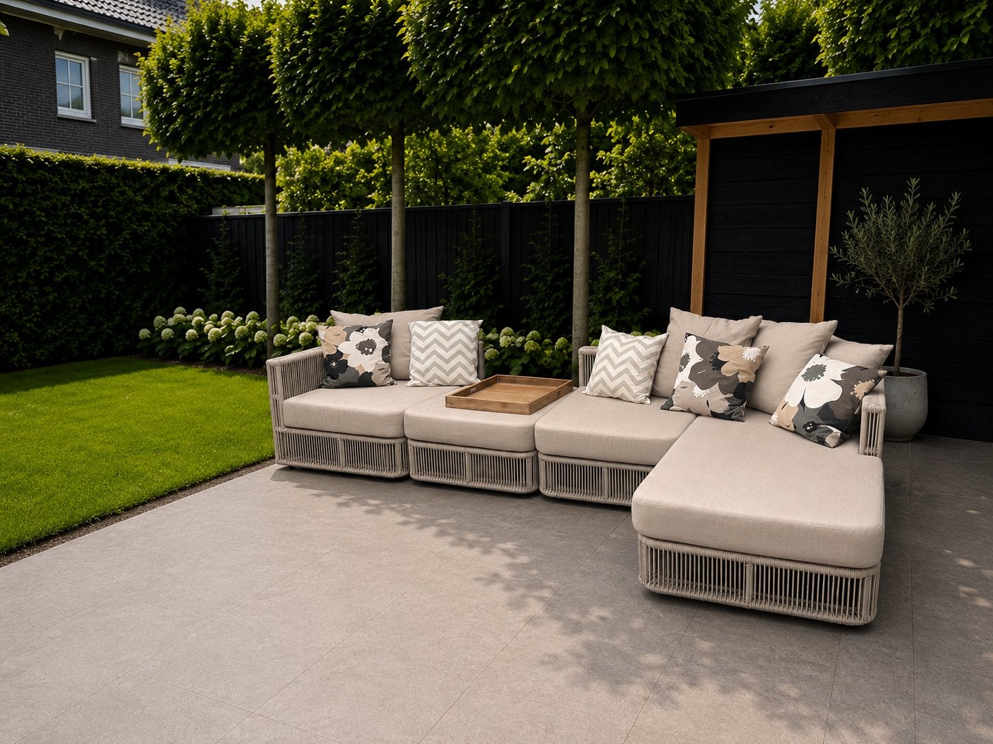 Borek Linclon Loungeset, Ophalen, Zo goed als nieuw, Wicker, Hocker